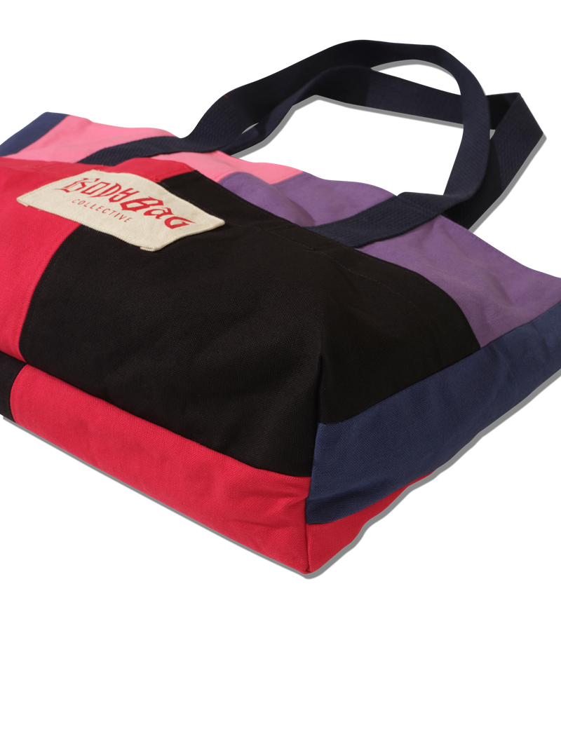 Checkered Bag in red and natural canvas