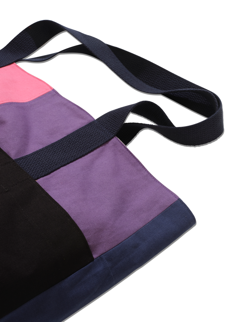 Checkered Bag in red and natural canvas — inside