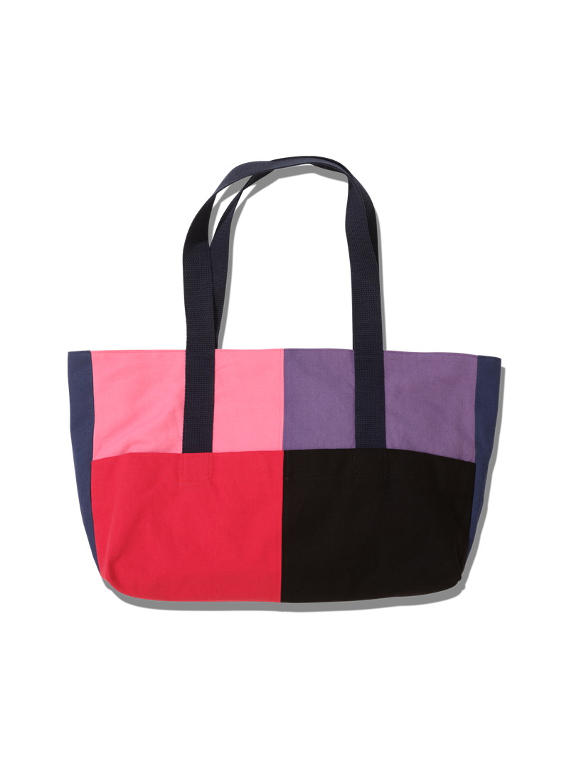 Checkered Bag in red and natural canvas
